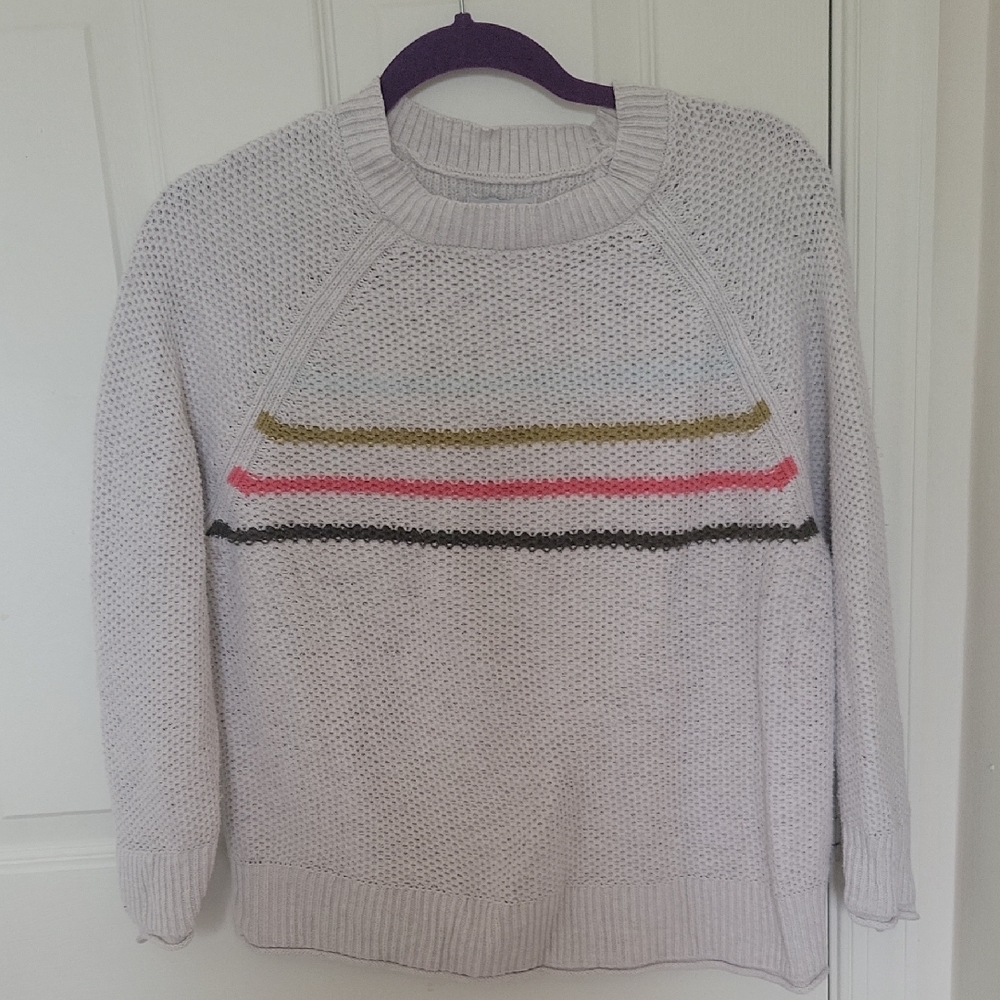 Sonoma‎ Women's Sweater with Pink, Gold, and Black Stripes